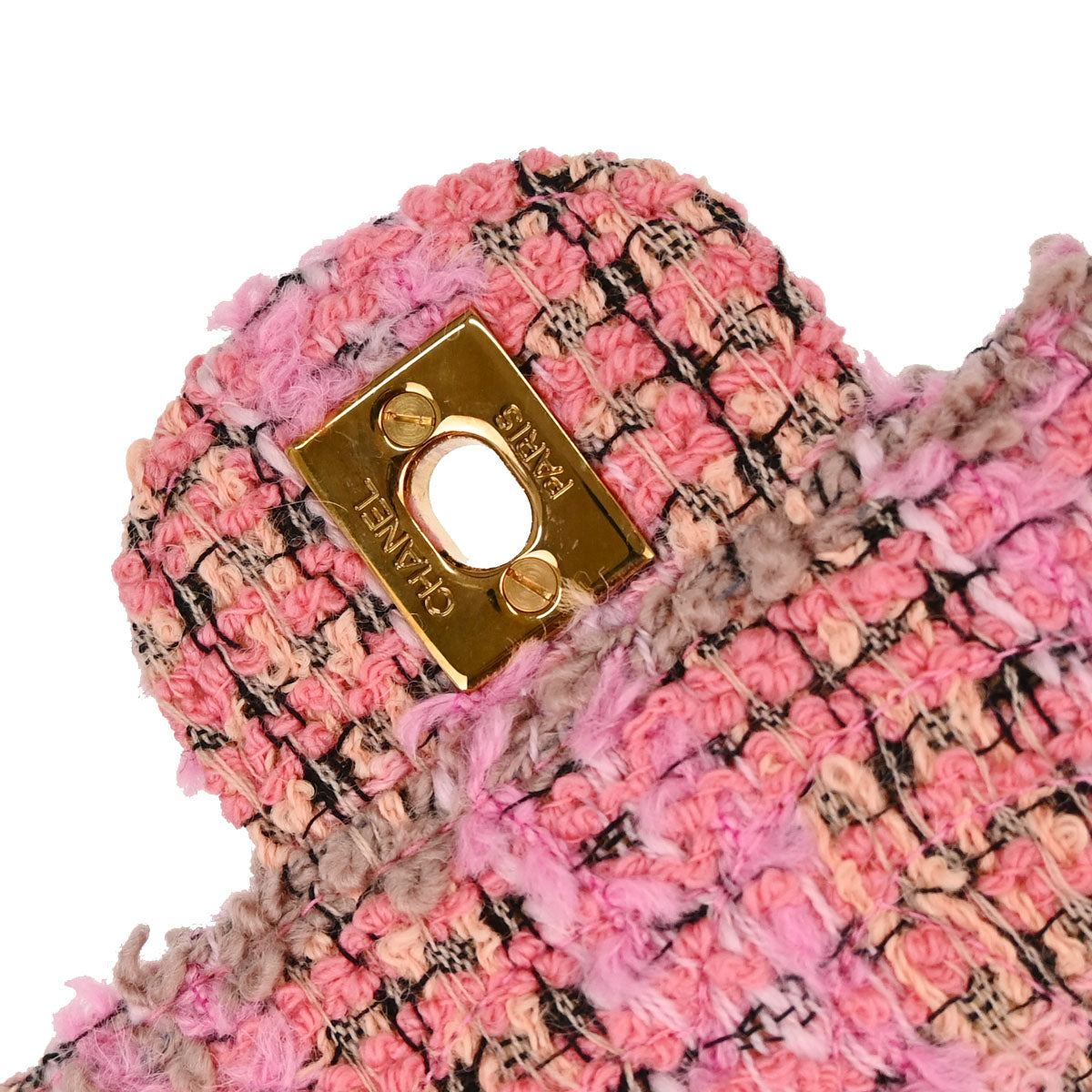 Chanel 1994-1996 Pink Tweed Single Flap 2 in 1 Handbag Set