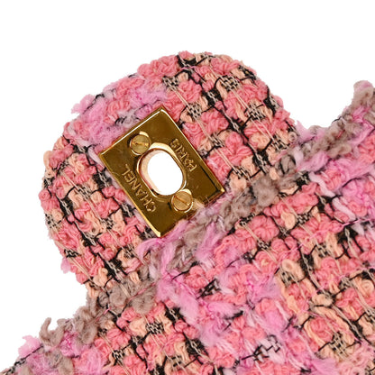 Chanel 1994-1996 Pink Tweed Single Flap 2 in 1 Handbag Set