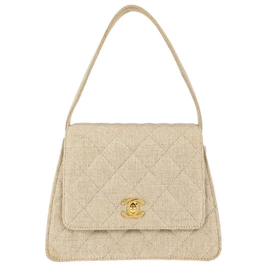Chanel 1997-1999 Light Beige Linen Handbag
