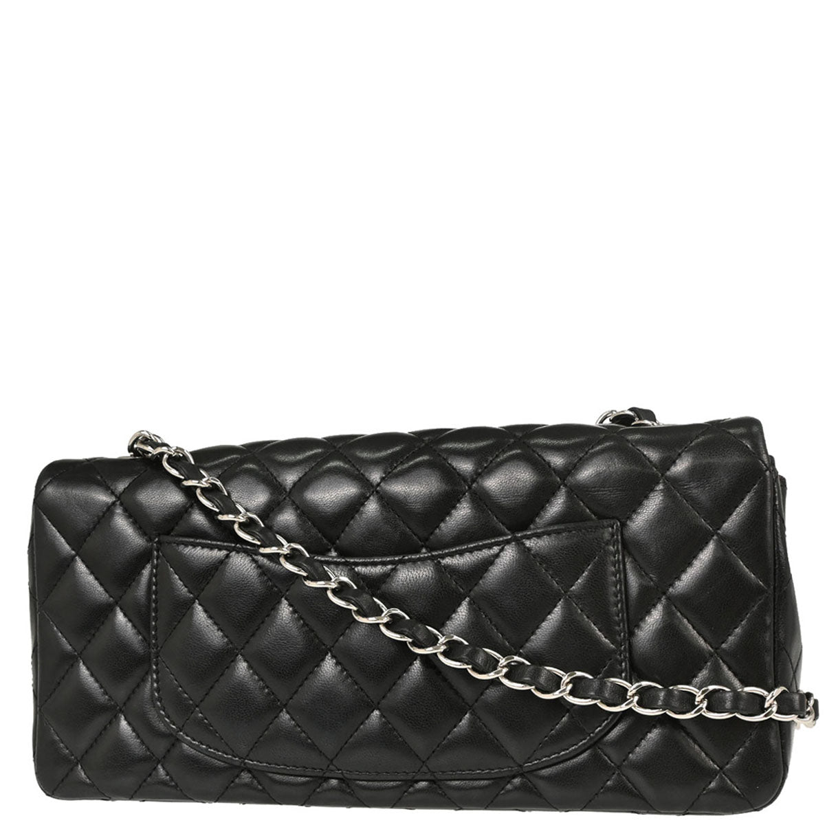 Chanel 2008-2009 Black Lambskin East West Shoulder Bag