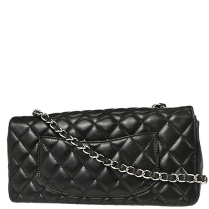 Chanel 2008-2009 Black Lambskin East West Shoulder Bag