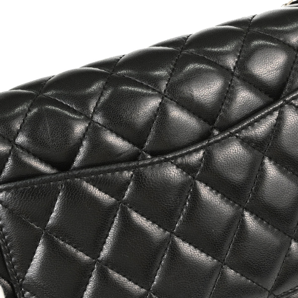 Chanel 2008-2009 Black Lambskin East West Shoulder Bag
