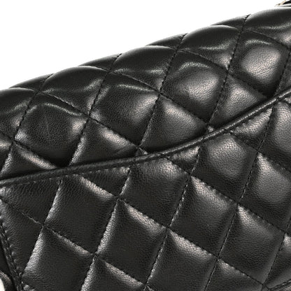 Chanel 2008-2009 Black Lambskin East West Shoulder Bag
