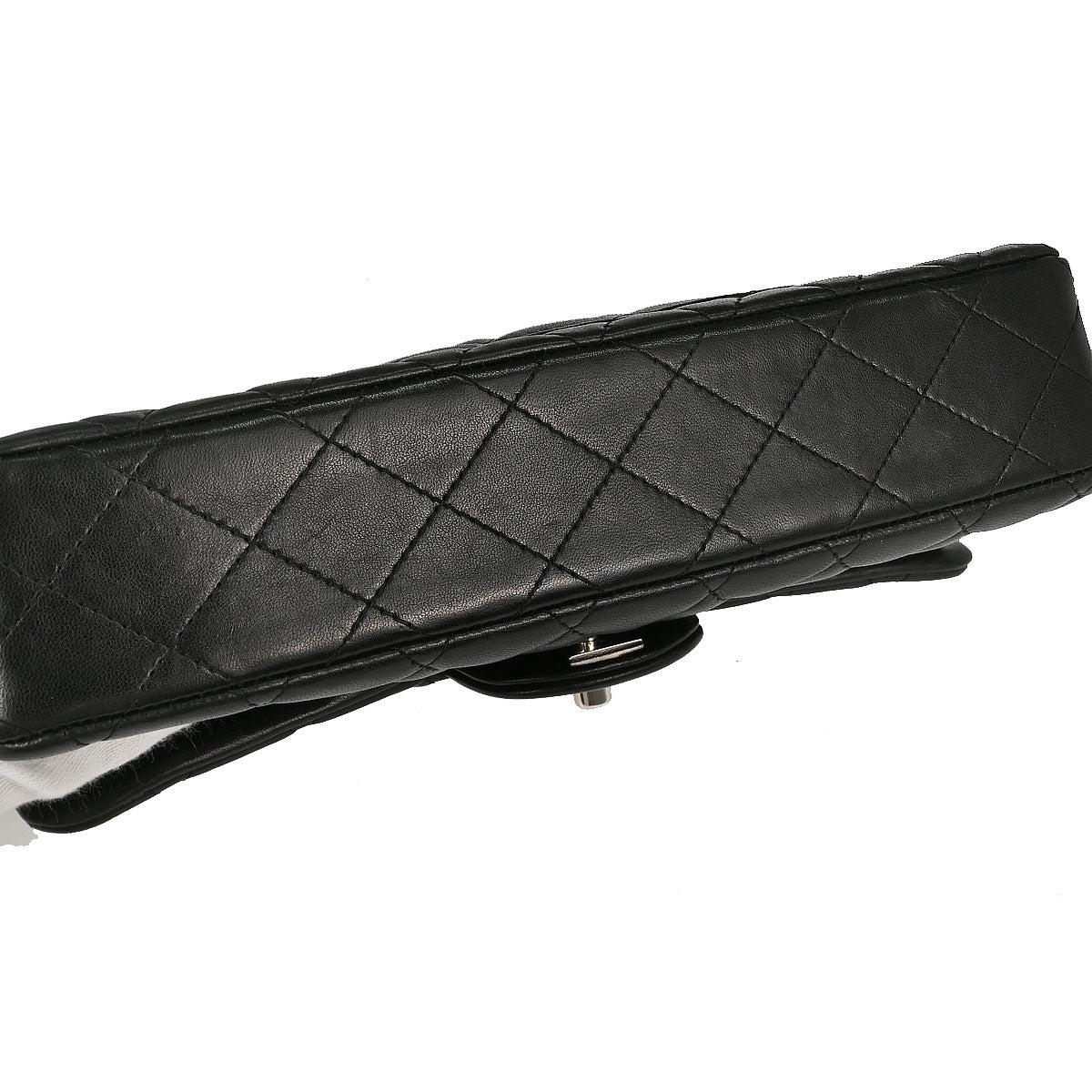 Chanel 2008-2009 Black Lambskin East West Shoulder Bag
