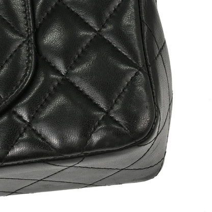 Chanel 2008-2009 Black Lambskin East West Shoulder Bag