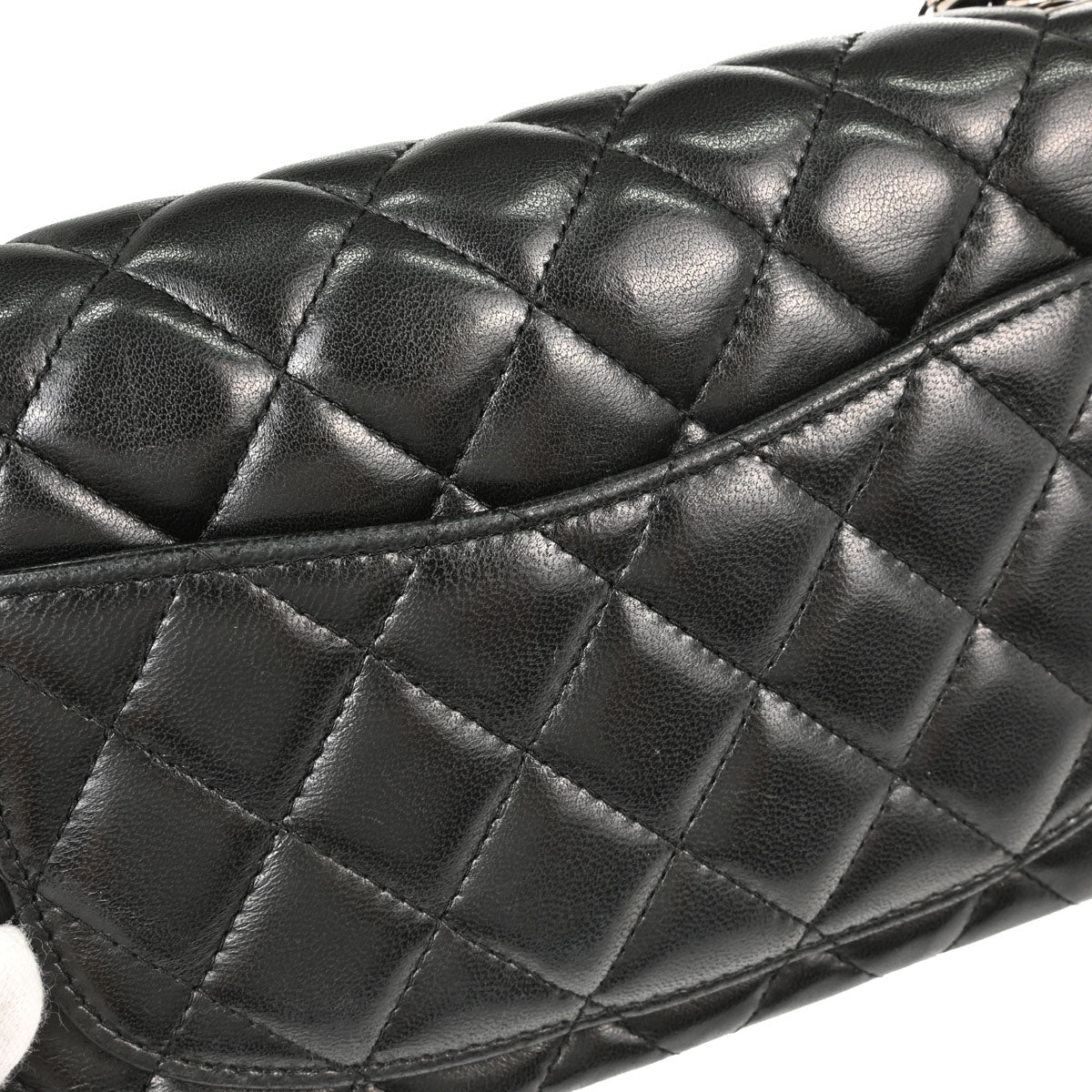 Chanel 2008-2009 Black Lambskin East West Shoulder Bag