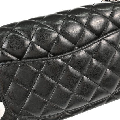 Chanel 2008-2009 Black Lambskin East West Shoulder Bag