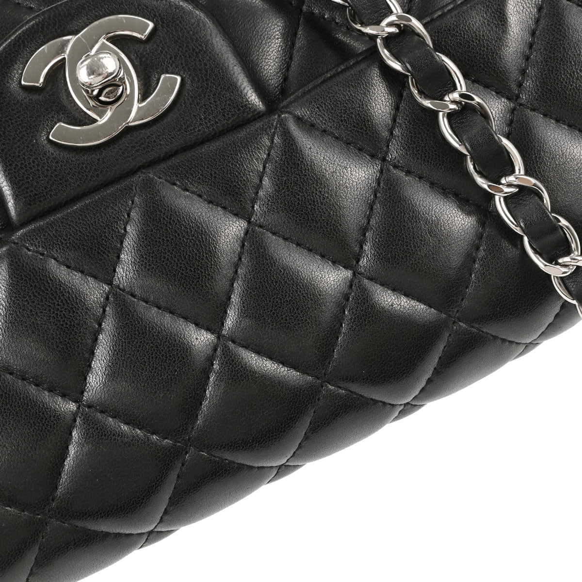 Chanel 2008-2009 Black Lambskin East West Shoulder Bag