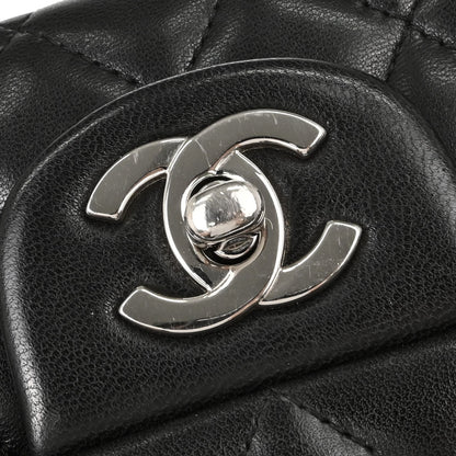 Chanel 2008-2009 Black Lambskin East West Shoulder Bag