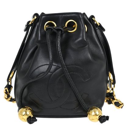 Chanel Black Lambskin Drawstring Shoulder Bag