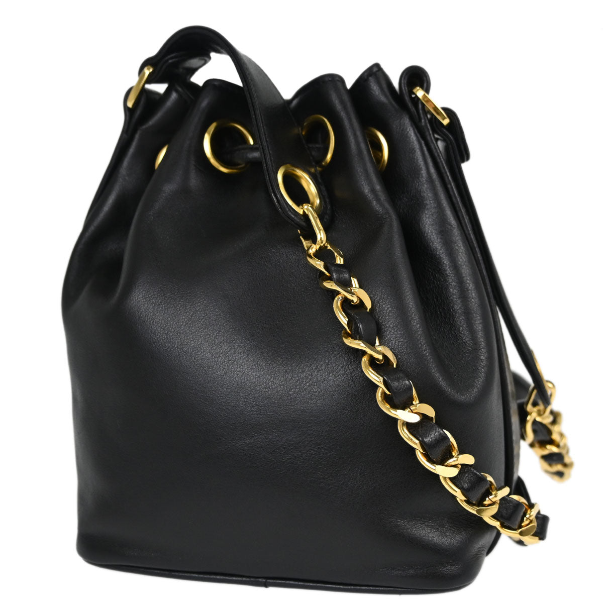 Chanel Black Lambskin Drawstring Shoulder Bag