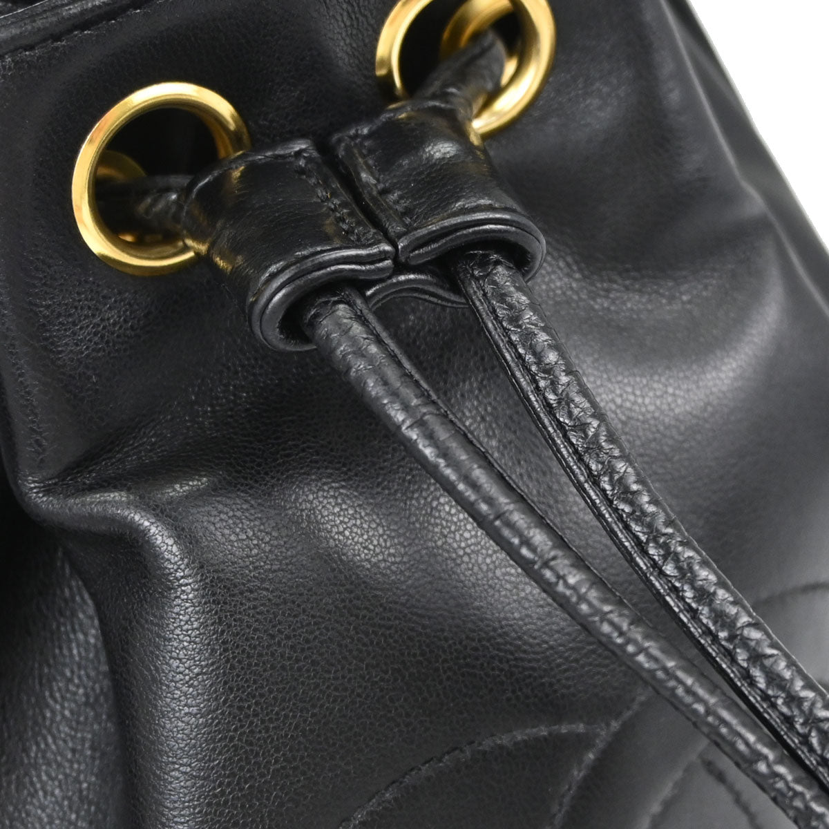 Chanel Black Lambskin Drawstring Shoulder Bag