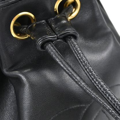 Chanel Black Lambskin Drawstring Shoulder Bag