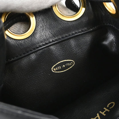 Chanel Black Lambskin Drawstring Shoulder Bag