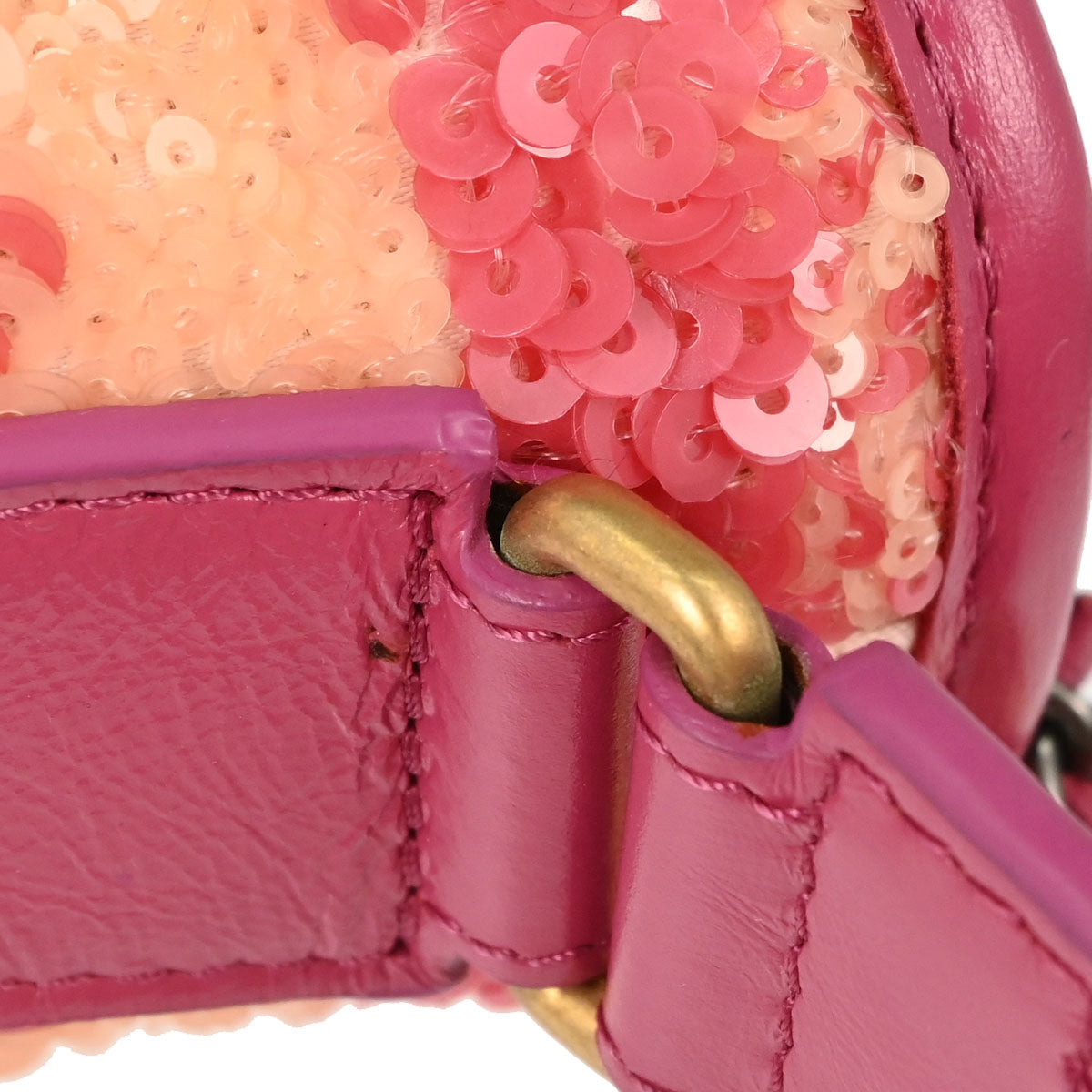 Chanel Pink Beige Calfskin Sequins Small Gabrielle Shoulder Bag