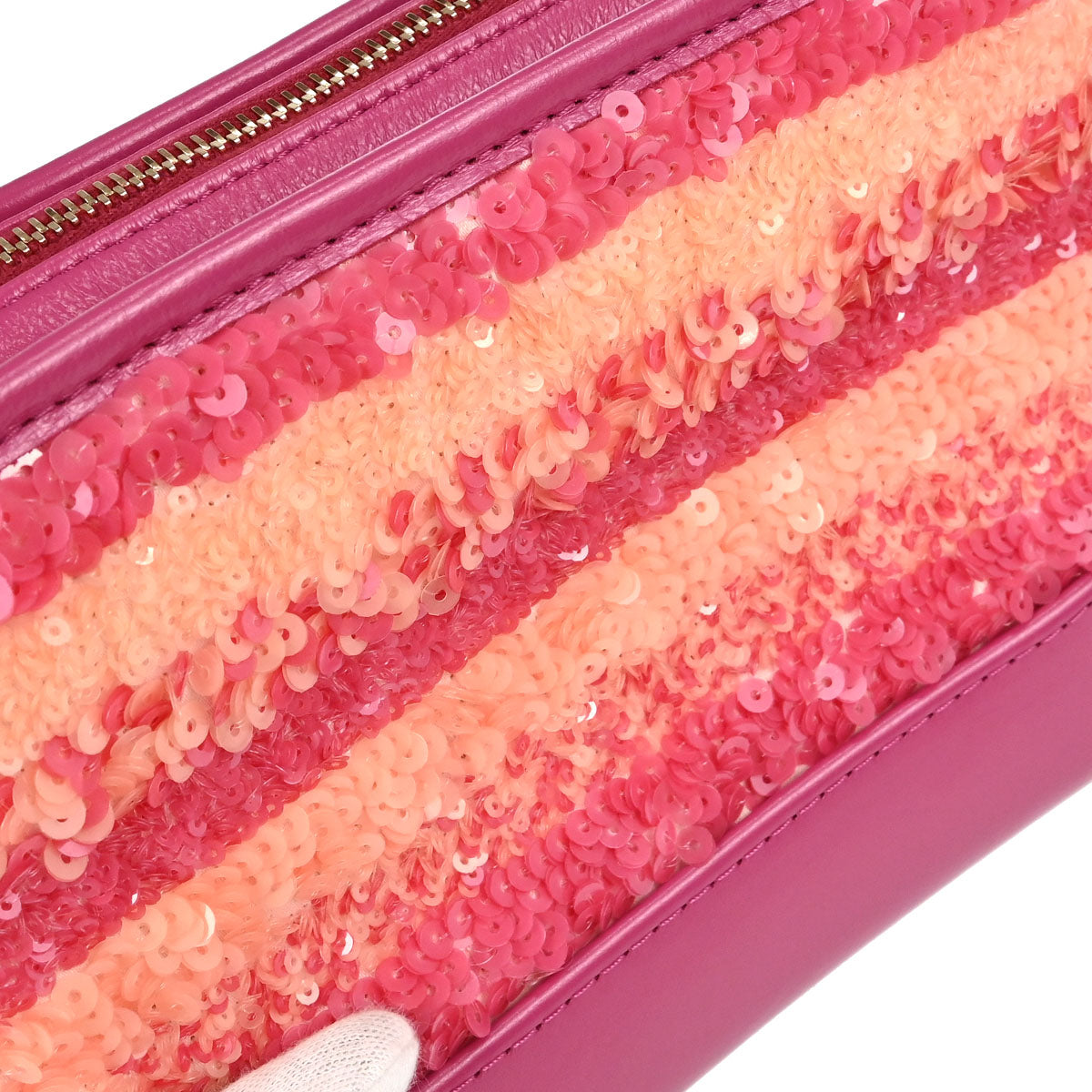 Chanel Pink Beige Calfskin Sequins Small Gabrielle Shoulder Bag