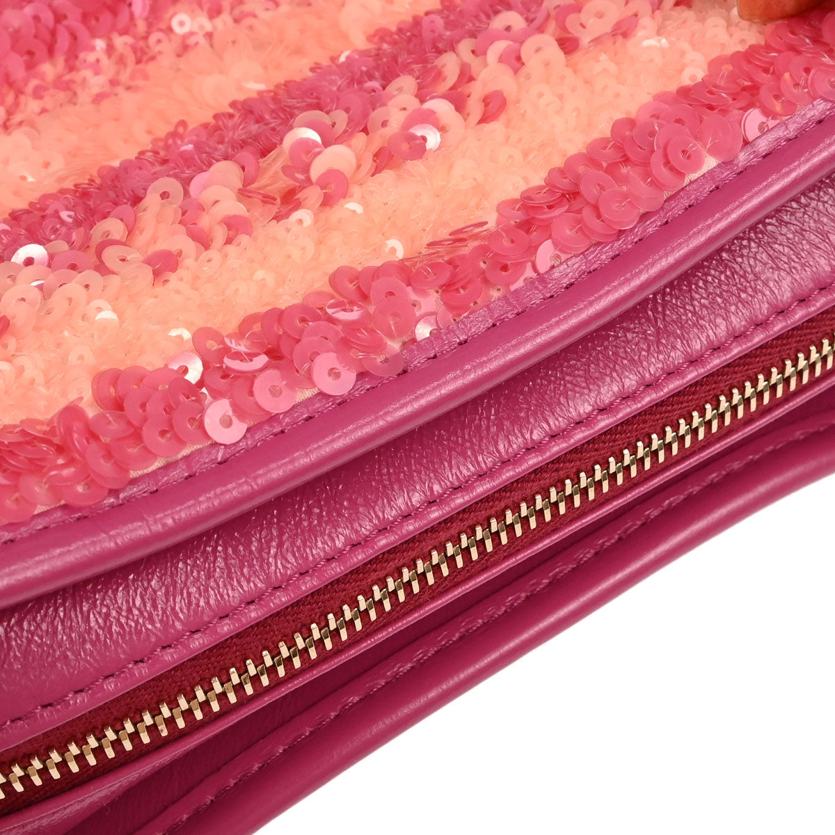 Chanel Pink Beige Calfskin Sequins Small Gabrielle Shoulder Bag
