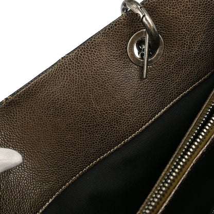 Chanel Brown Caviar Skin Tote Chain Handbag