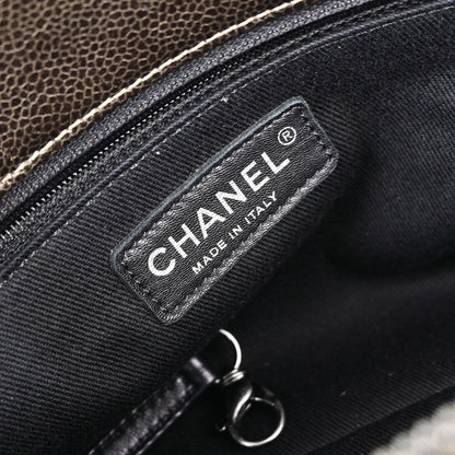 Chanel Brown Caviar Skin Tote Chain Handbag