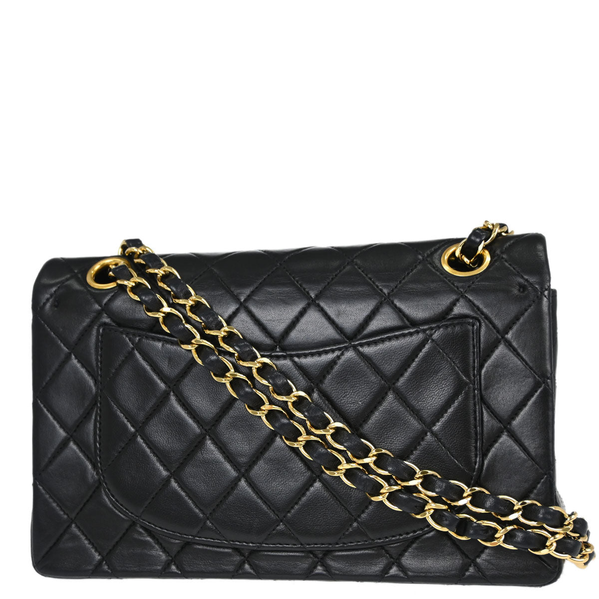 Chanel Black Lambskin Small Double Flap Shoulder Bag