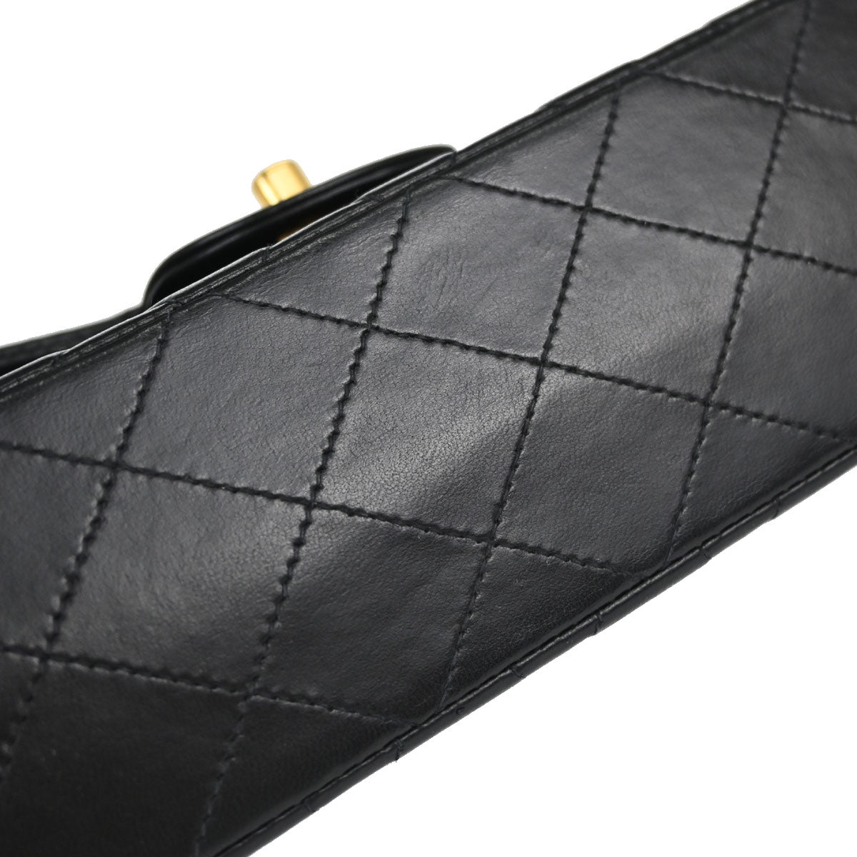Chanel Black Lambskin Small Double Flap Shoulder Bag
