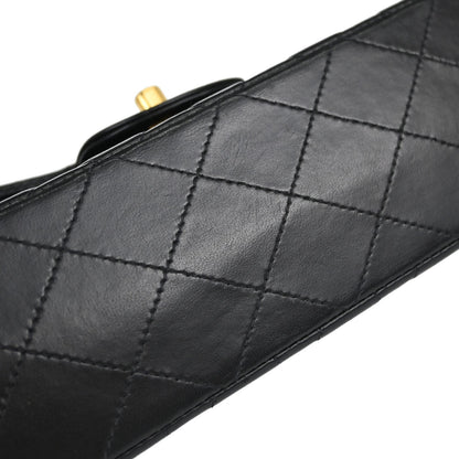 Chanel Black Lambskin Small Double Flap Shoulder Bag
