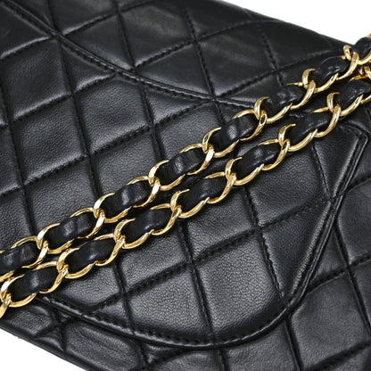 Chanel Black Lambskin Small Double Flap Shoulder Bag