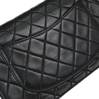 Chanel Black Lambskin Small Double Flap Shoulder Bag