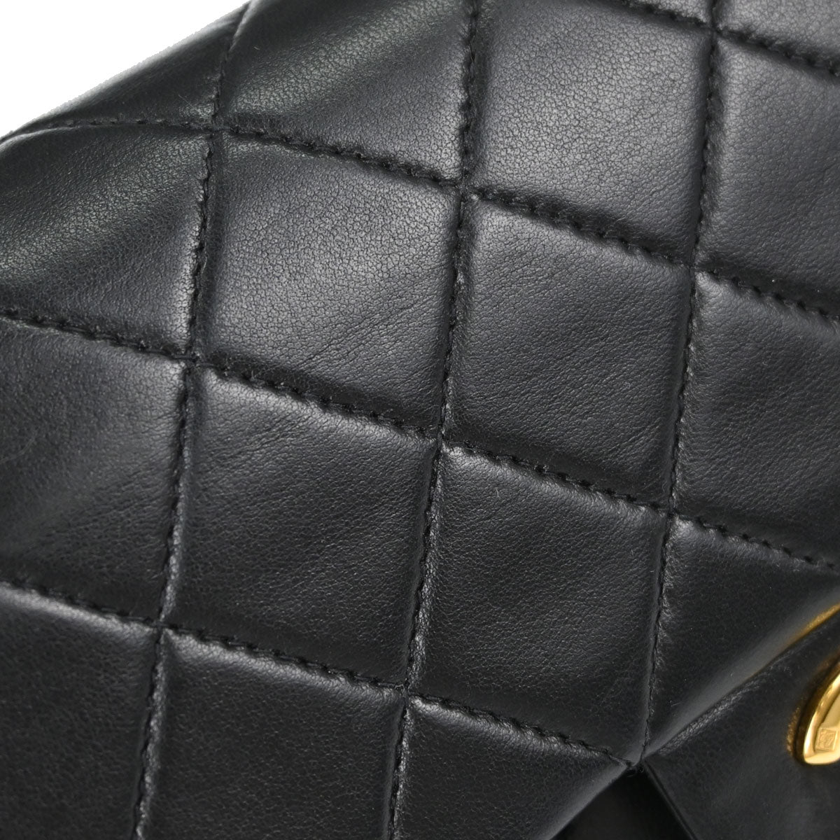 Chanel Black Lambskin Small Double Flap Shoulder Bag