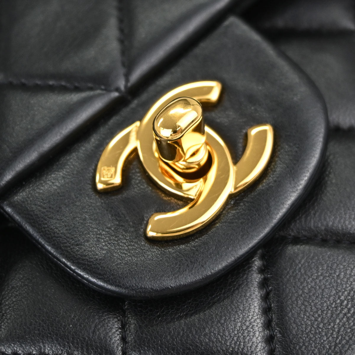 Chanel Black Lambskin Small Double Flap Shoulder Bag