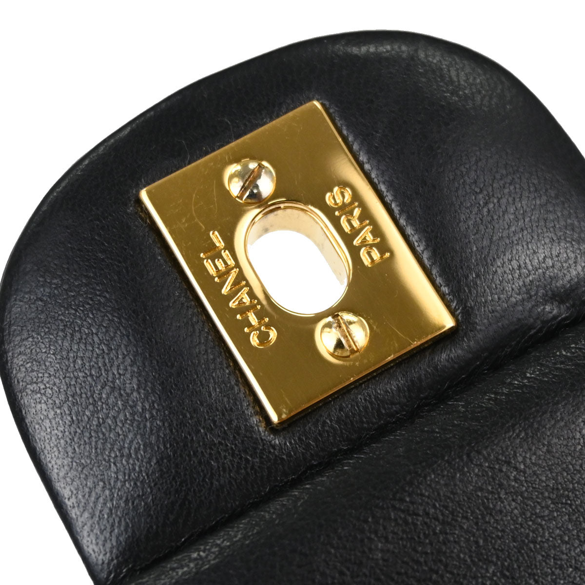 Chanel Black Lambskin Small Double Flap Shoulder Bag