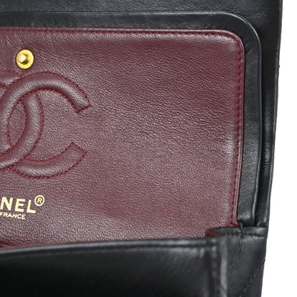 Chanel Black Lambskin Small Double Flap Shoulder Bag