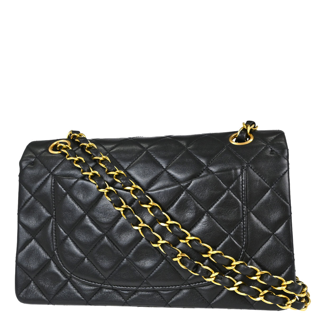 Chanel 1994-1996 Black Lambskin Small Double Flap Shoulder Bag