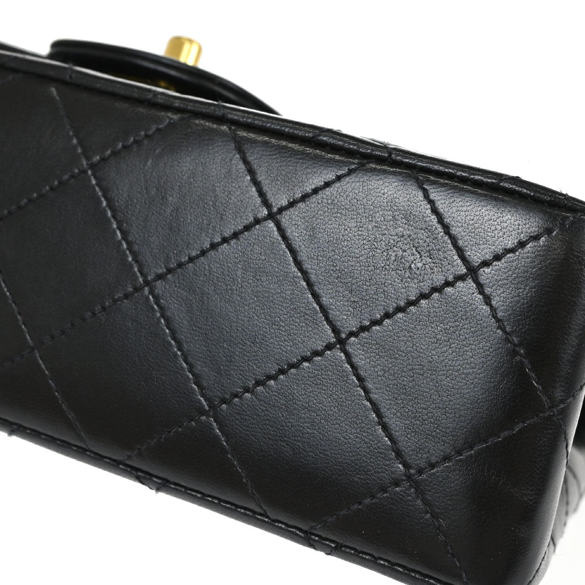 Chanel 1994-1996 Black Lambskin Small Double Flap Shoulder Bag