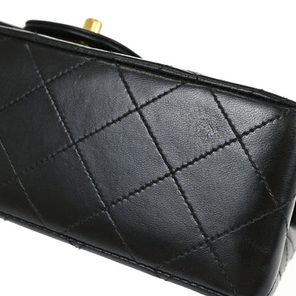 Chanel 1994-1996 Black Lambskin Small Double Flap Shoulder Bag