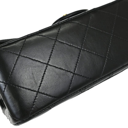 Chanel 1994-1996 Black Lambskin Small Double Flap Shoulder Bag