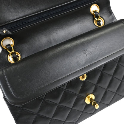 Chanel 1994-1996 Black Lambskin Small Double Flap Shoulder Bag