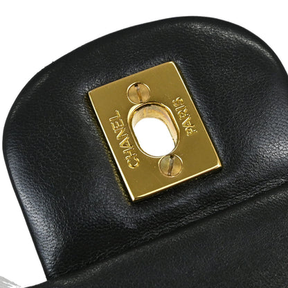 Chanel 1994-1996 Black Lambskin Small Double Flap Shoulder Bag