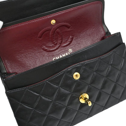 Chanel 1994-1996 Black Lambskin Small Double Flap Shoulder Bag