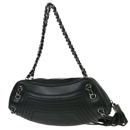 Chanel 2003-2004 Black Lambskin Fringe Handbag