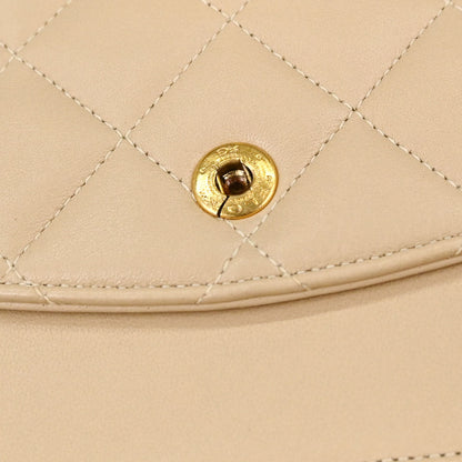 Chanel 1994-1996 Beige Lambskin Medium Classic Double Flap Shoulder Bag