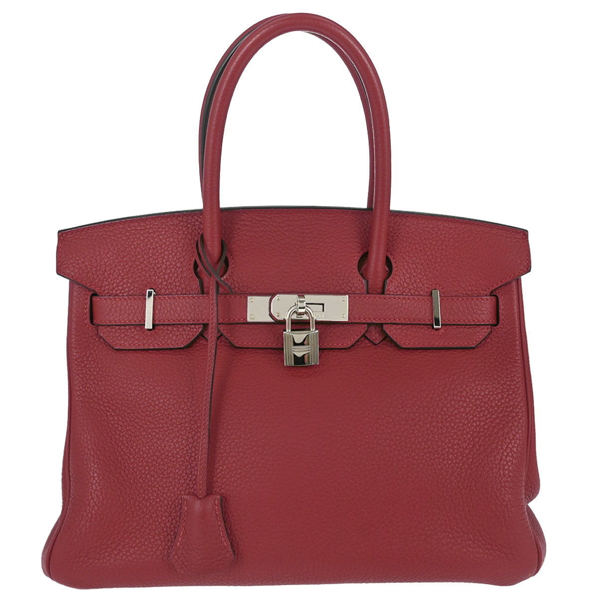 Hermes Rouge H Taurillon Clemence Birkin 30 Handbag