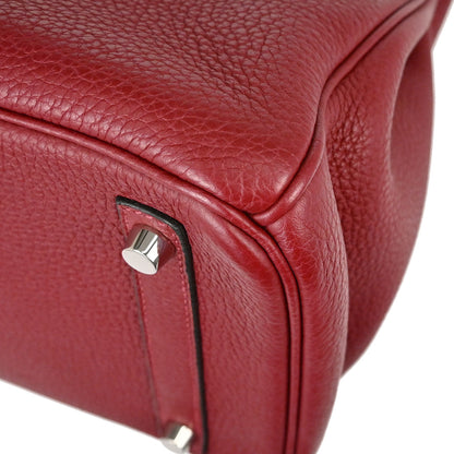 Hermes Rouge H Taurillon Clemence Birkin 30 Handbag