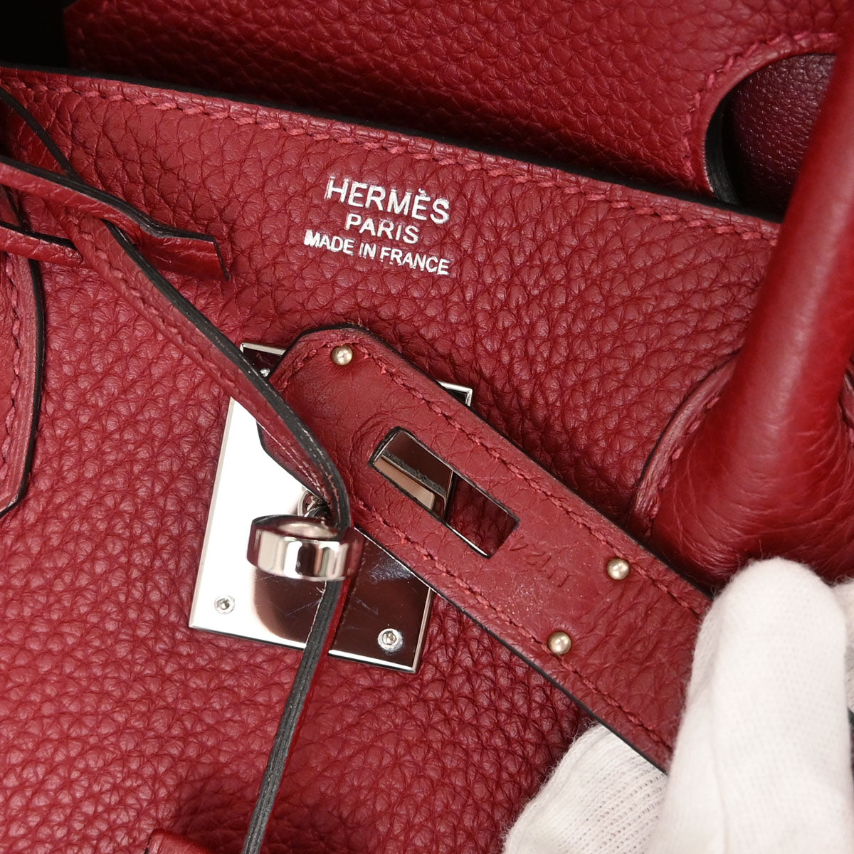Hermes Rouge H Taurillon Clemence Birkin 30 Handbag