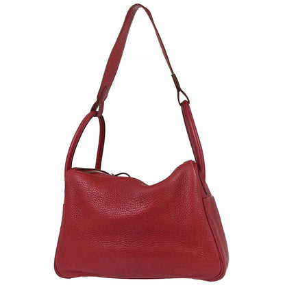Hermes Rouge Garance Taurillon Clemence Lindy 30 Shoulder Bag