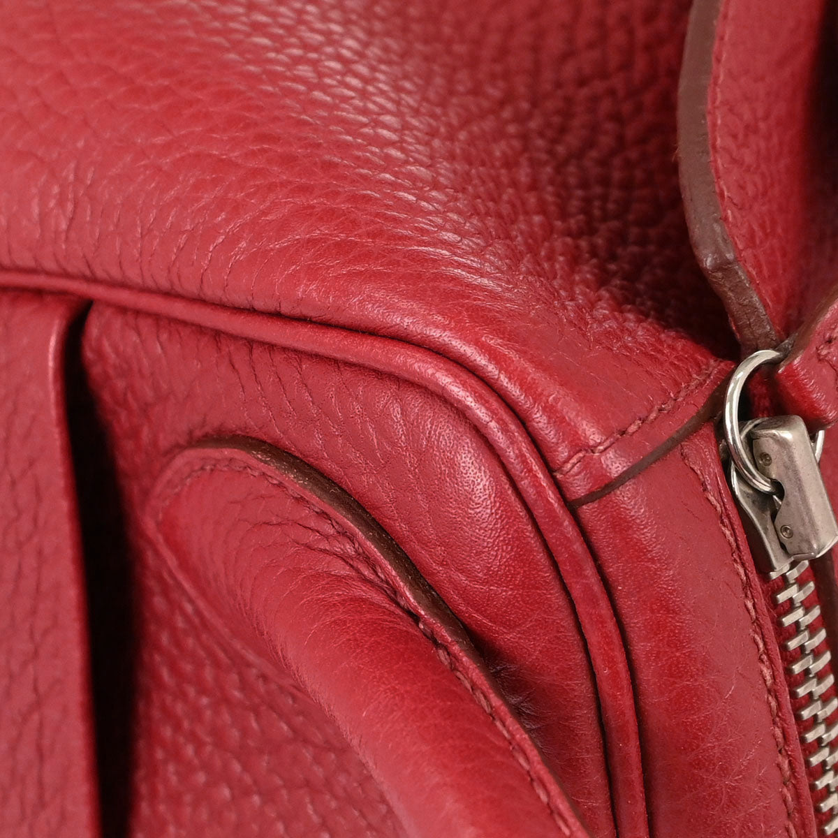 Hermes Rouge Garance Taurillon Clemence Lindy 30 Shoulder Bag