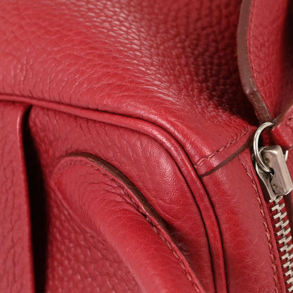 Hermes Rouge Garance Taurillon Clemence Lindy 30 Shoulder Bag