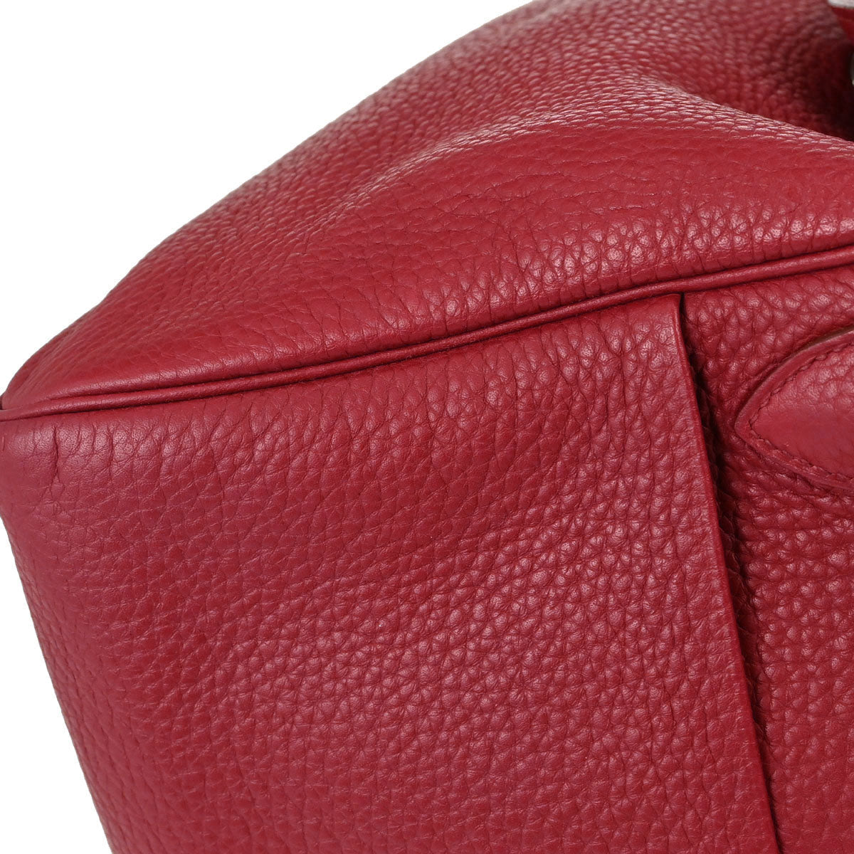 Hermes Rouge Garance Taurillon Clemence Lindy 30 Shoulder Bag