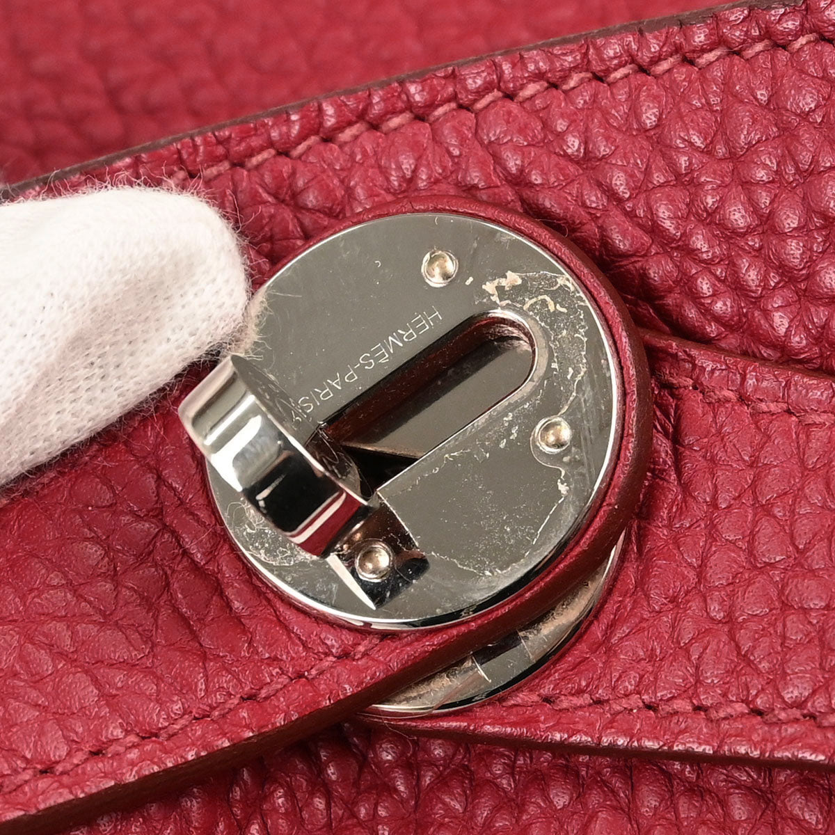 Hermes Rouge Garance Taurillon Clemence Lindy 30 Shoulder Bag