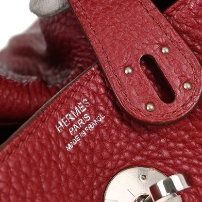 Hermes Rouge Garance Taurillon Clemence Lindy 30 Shoulder Bag